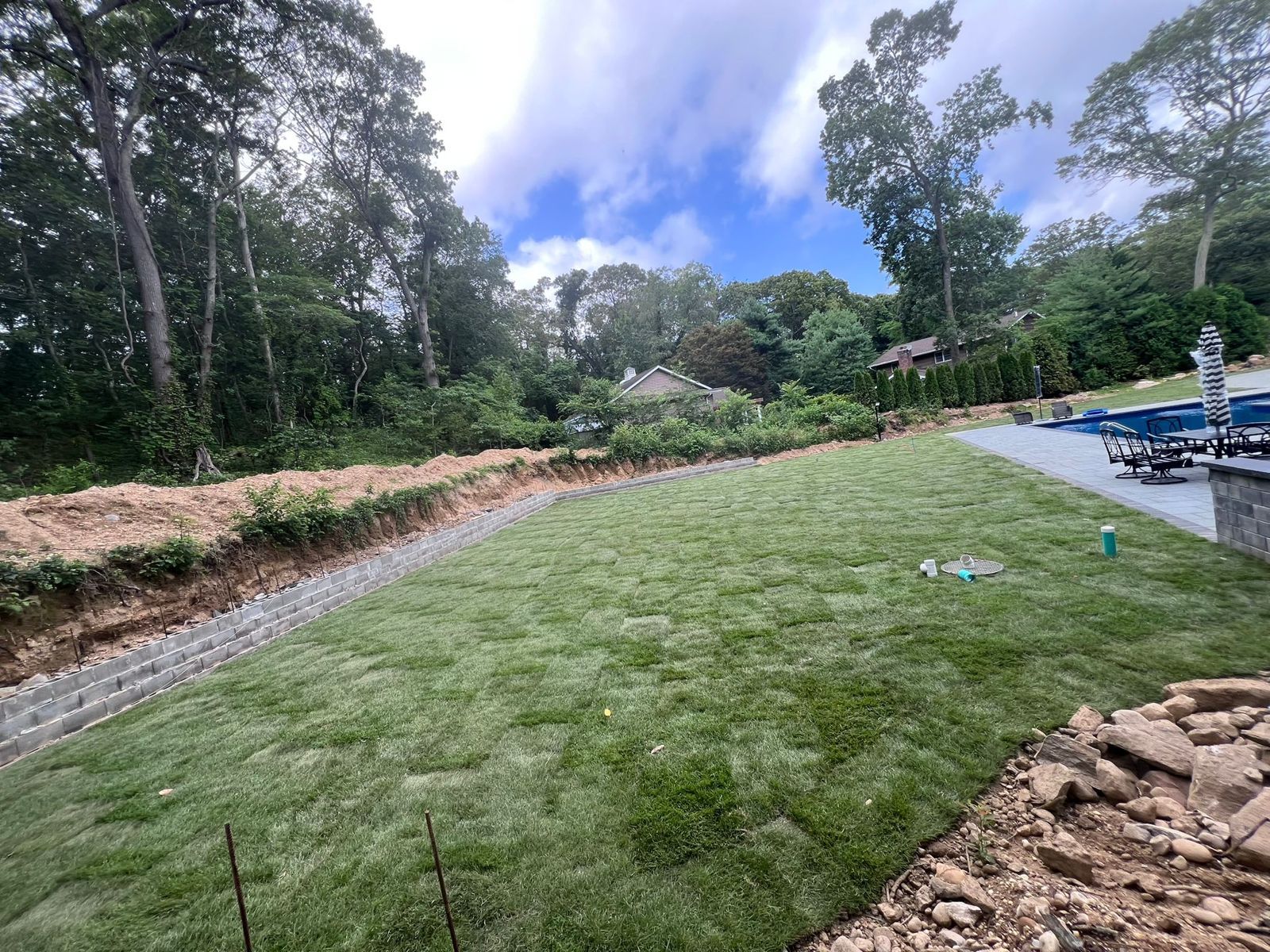Backyard and Poolside Lawn in Elizabeth