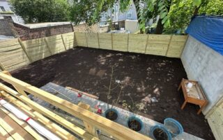 Atlantic County NJ sod installation prep with a cleared backyard ready for grading, delivery staging, and fresh sod installation