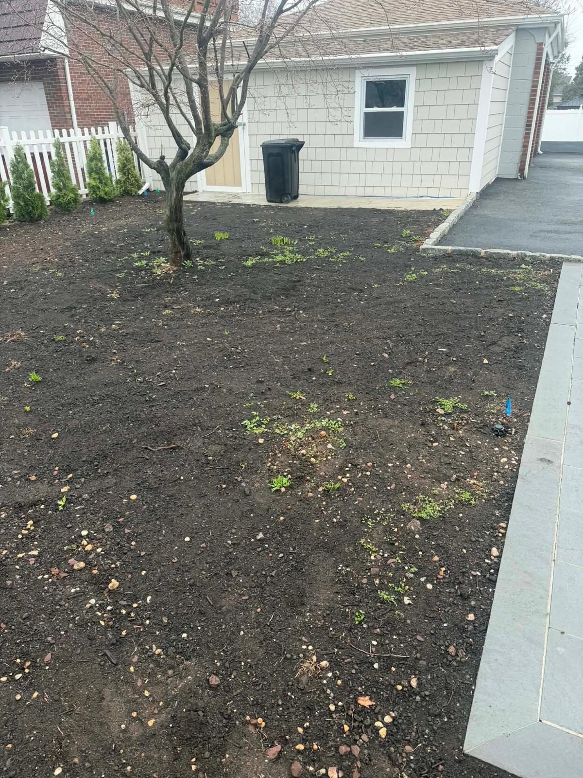 New Jersey sod installation project example before lawn preparation