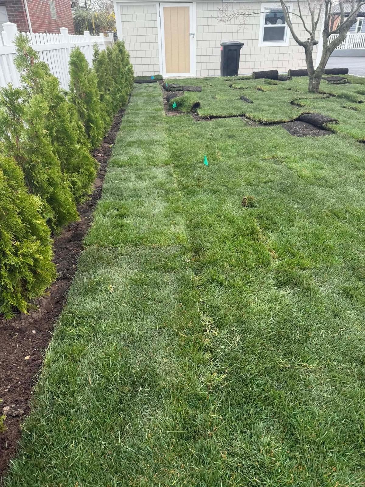 Finished sod installation project for Bergen County New Jersey homeowners